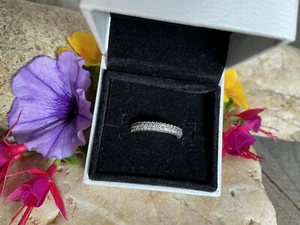 PANDORA ALE 925 Sterling Silver Pavé Cubic Zirconia Ring Size 52 - Picture 1 of 8
