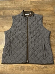 Peter Millar Crown Insulated Vest Mens XL Gray Essex Quilted Travel Full Zip Up - Picture 1 of 8