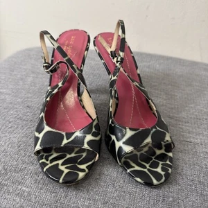 Kate Spade NY Womens Heel Animal Print Giraffe Open Toe Slingback Shoes Sz 7US - Picture 1 of 12