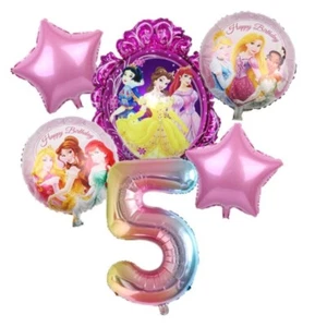 Prinzessin Ballon Set Alter 5 Geburtstag Party Folie Dekorationen Mädchen 5. Geburtstag - Bild 1 von 3