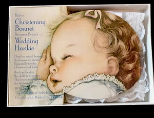 Baby's Christening Bonnet by "The Bridges of Erin" Becomes Wedding Hankie New - Picture 1 of 9