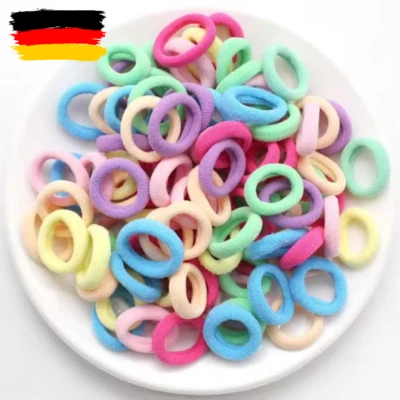 50x Mini Haargummi Haarband Bunt Zopfgummi Haargummis Kinder elastisch Damen