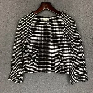 Loft Ann Taylor Womens Blazer SP NWT Black Cropped Jacket Geometric - Picture 1 of 11