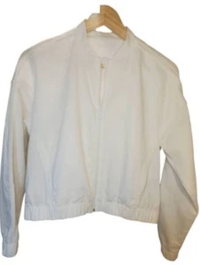 Lululemon White Lightweight Bomber Jacket Size S - Picture 1 of 6