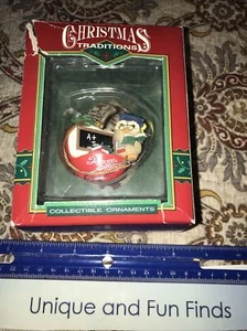 1992 Luster Fame Ltd Ornament Merry Christmas A+ Teacher Owl On Apple 45 - Picture 1 of 4