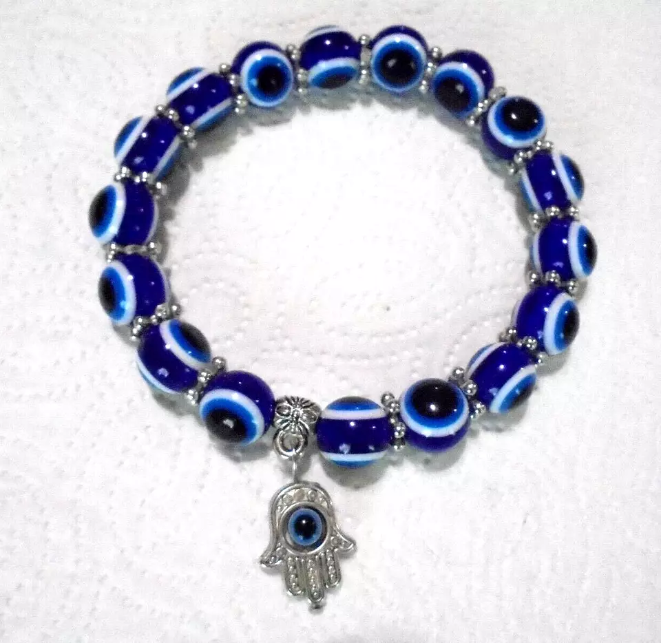 Evil Eye Armband, türkisches Auge Armband, elastisch # mal anschauen - Bild 1 von 1