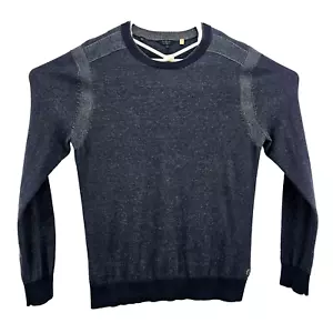 Guess Los Angeles Mens Sweater SizeL L/S Crew Neck Dark/Lighter Gray Color Block - Picture 1 of 10