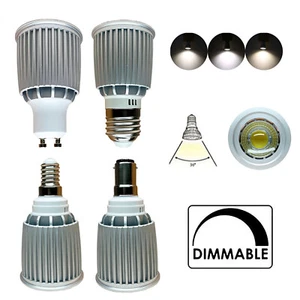 GU10 E14 Dimmable 12W LED COB Spotlight Bulb MR16 E27 AC220V DC12V 24V Lamp BC - Picture 1 of 19