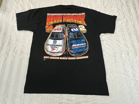 Vintage KEVIN HARVICK 2001 Rookie Of The Year BUSCH Champion Shirt Sz Large NEW Cover