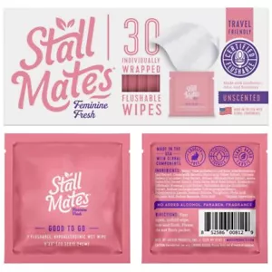 Feminine Fresh Wipes, Flushable, PH Balanced, Unscented, 30 Singles - Picture 1 of 7