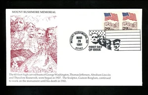 US FDC #2523 KMC Venture 1991 Mount Rushmore SD Monument Presidents  - Picture 1 of 2