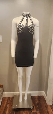 Contempo Casuals Black Tank Dress 80s Medium Party Club Night Out Vintage - Image 1 of 4