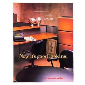 Anuncio impreso de muebles Herman Miller Encore 1988 8,5x11 diseño de interiores vintage años 80 - Imagen 1 de 1