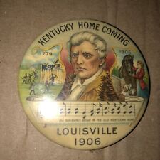 1906 Louisville Kentucky Home Coming  Whitehead & Hoag Celluloid Pinback Button
