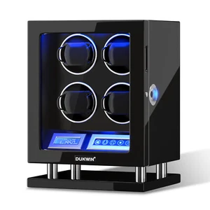 Scatola carica automatica 4 orologi custodia LCD touch screen display LED regalo US - Foto 1 di 11