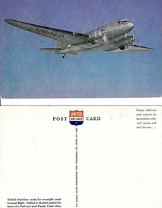 Lote de 2 postales emitidas por United Airlines años 50 - Regreso a la azafata que estampará - Imagen 1 de 3