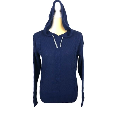 Suéter Bongo para mujer azul marino con capucha manga larga tejido con cable talla L Foto 1 de 4