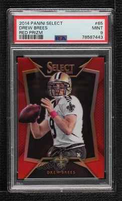 2014 Panini Select Red Prizm /99 Drew Brees #65 PSA 9 MINT - Image 1 of 2