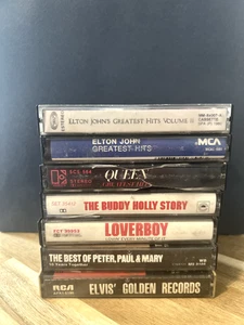 Various Cassette Tapes Bundle of 7 Vintage Used-Queen, Elvis, Elton John & more - Picture 1 of 2