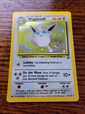 Pokemon WOTC Wigglytuff 19/130 Base Set 2 Holofoil Rare LP! - Image 1 of 3