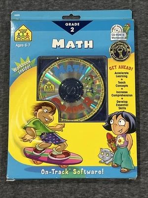 2000 School Zone, MATH Grade 2, CD-ROM and Workbook, pre-owned - Image 1 of 4