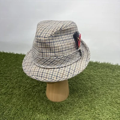 Vintage Pendleton 100% Pure Virgin Wool Fedora Size 7 1/8 Plaid Geometric - Image 1 of 4
