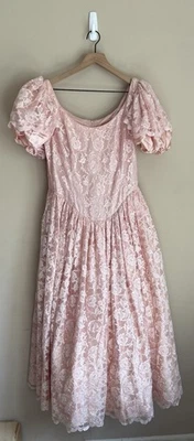 Vintage Prom Dress Lace 80s 90s Southern Belle Scott McClintock Womens Size 10 - Image 1 of 4