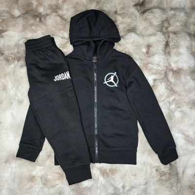  Air Jordan Full Zip Fleece Hoodie & Jogger 2 Pc Set Black Size 4T Boys NWT - Image 1 of 4