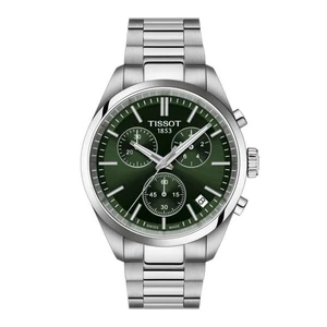 Tissot PR 100 grünes Zifferblatt Quarz Chrono 40 mm Edelstahl Uhr T150.417.11.091.00 - Bild 1 von 4