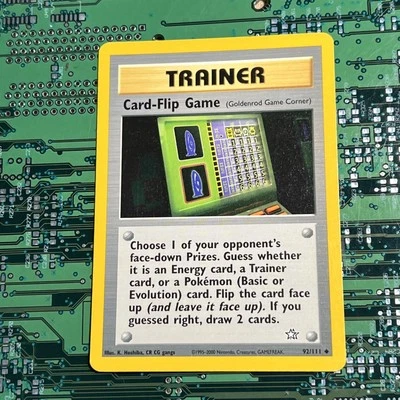Card-Flip Game Goldenrod Game Corner 92/111 Neo Genesis Trainer Pokemon Card - Image 1 of 4
