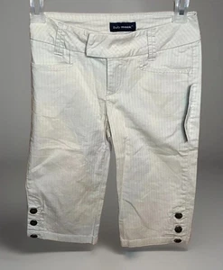 Sally Mack Girls Striped Shorts Capri Beige Size 10 NWT - Picture 1 of 6