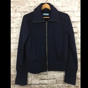 Dina Be Women's Jacket Navy Blue Zip FittedMedium - Picture 1 of 5