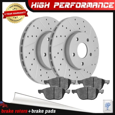 Front Disc Rotors + Ceramic Brake Pads for 2012 - 2018 Ford Focus Volvo C30 S40 - Image 1 of 4