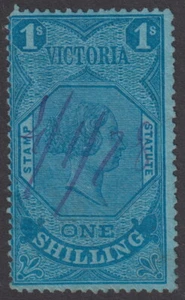 VICTORIA - 1884 1/- Deep BLUE (Blue)  SG 224c Used Fiscal  [F0227] - Bild 1 von 2