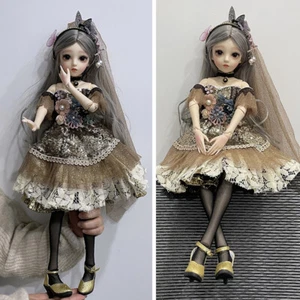 Montage Komplettset 1/3 BJD Puppe Mädchen Körper mit Gesicht Make-up wechselbare Augen Perücken - Bild 1 von 12