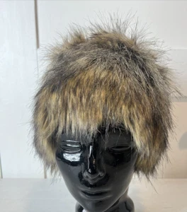Merona Faux Fur Winter Hat Brown Fleece Lined - Picture 1 of 8