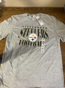 NWT NFL Team Apparel Pittsburg Steelers gray graphic tshirt, size L - Picture 1 of 11