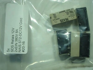 5x SDS Relais 12V 2xEIN 380V 8A NAIS ST2-DC12V Gold #20-16#21p - Picture 1 of 14