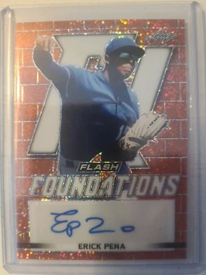 2020 Leaf Flash Baseball ERICK PENA SP orange prospect auto-3/10-Royals - Image 1 of 2