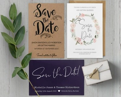 Cartões personalizados de casamento Save the Date com envelopes (W0) - Imagem 1 de 4