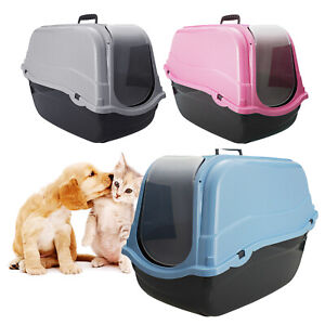 Cat Covered Litter Box Portable Hooded Tray Pet Carrier Toilet Hand Carry Travel