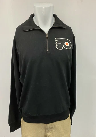 Philadelphia Flyers 1/4 Zip Pullover Sweatshirt Men's Size L, '47 Striker Black Cover