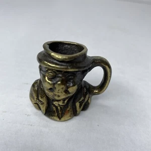 Vintage Solid Brass Toby Jug Mug Character Face Tankard Decorative Miniature - Picture 1 of 7