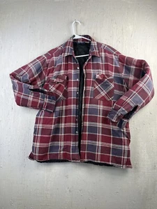 Premier Red Plaid Men’s Size X-Large Button Up Distressed Trucker Jacket - Picture 1 of 10