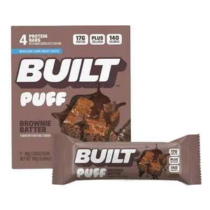 BUILT Puff Protein Bar, Brownie Batter, 17g Protein, Collagen, 140 calories, 4 c - Picture 1 of 6