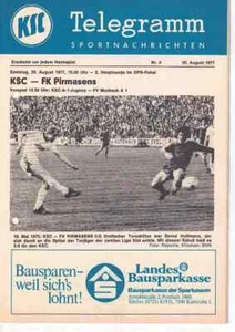 Cuaderno de programa de fútbol 77/78 Copa Karlsruher SC - FK Pirmasens - Imagen 1 de 1