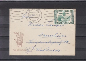 Portorichtige Einzelfrankatur ANK 1025 von Wien nach Mannheim mit Inhalt - Picture 1 of 5