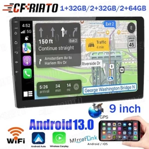 9" Car Stereo Radio Auto Carplay Android 13 Double 2 Din TouchScreen BT GPS WIFI - Picture 1 of 13