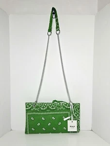 Cartera bandana de cachemira verde/blanca Phil Firenze para mujer - Imagen 1 de 13