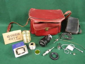 Camera case+accessory lot Soligor F/4.5 135mm lens,adapters,Accura groundglass+ - Picture 1 of 17